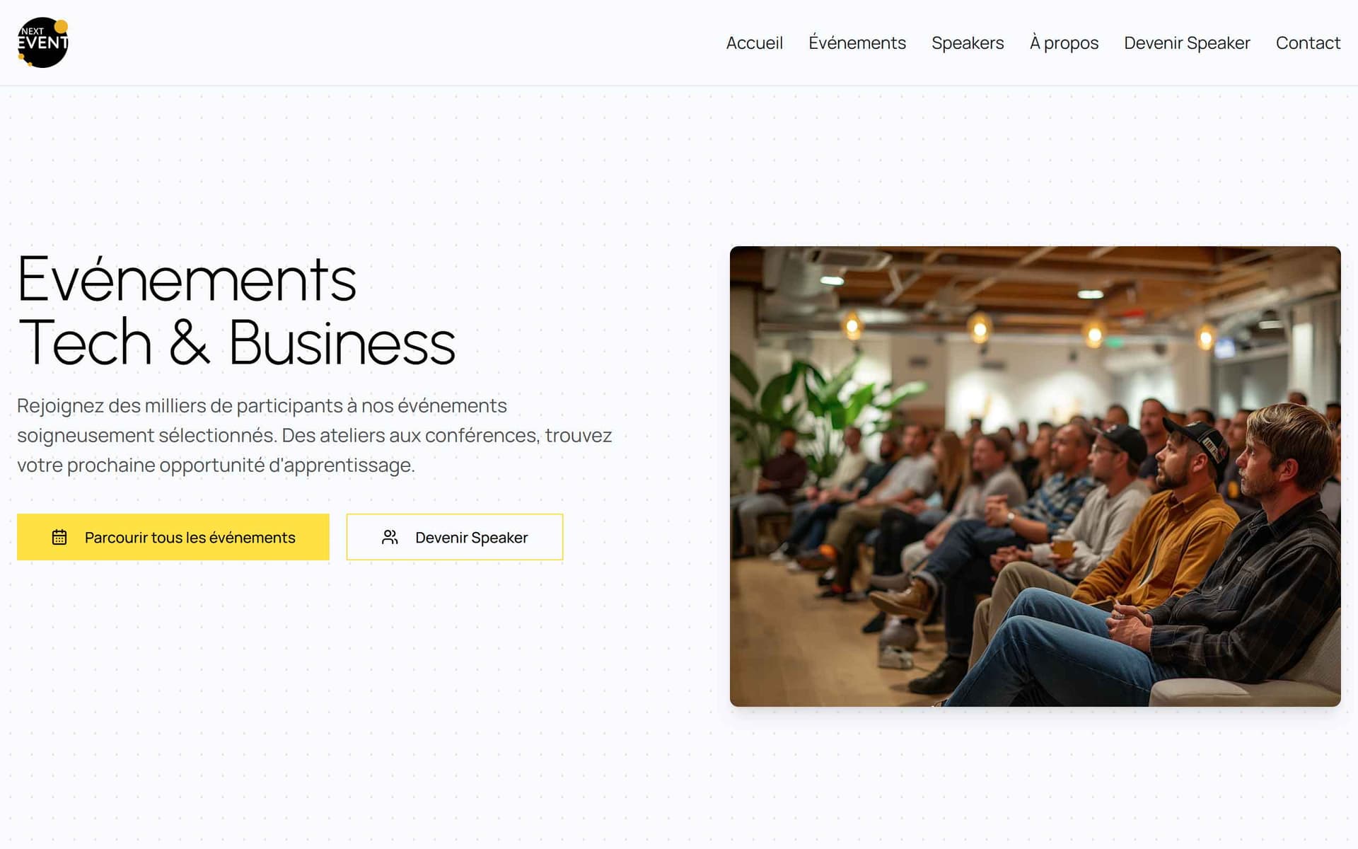 Next Event — site WordPress Headless réalisé avec Next.js