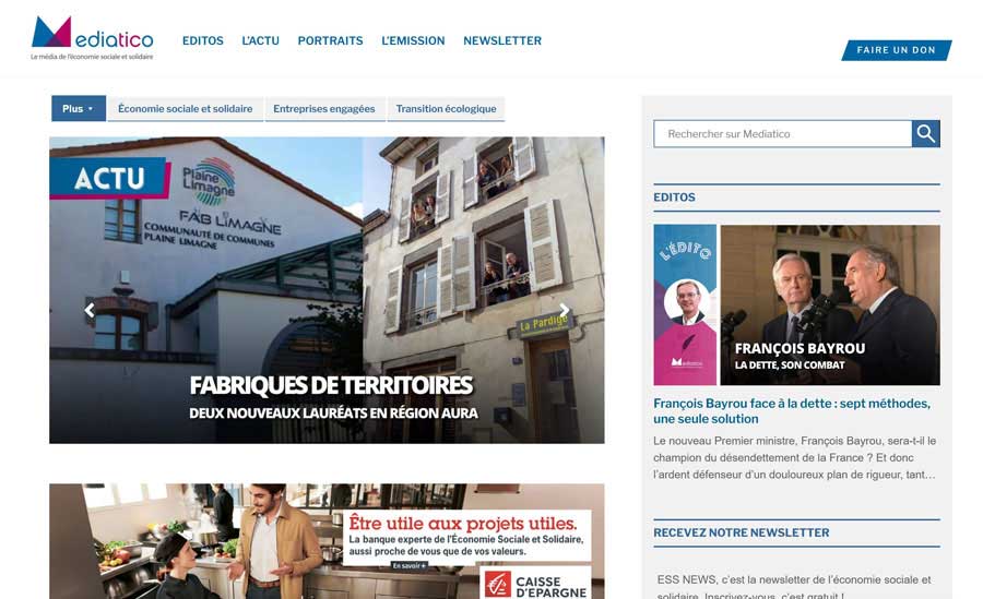 Site vitrine de Mediatico