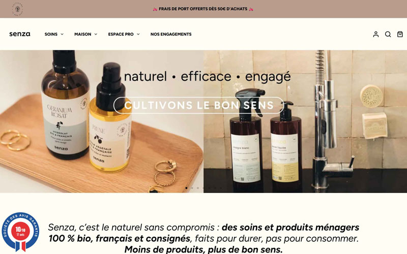 Site ecommerce Senza Nature