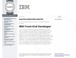 Certification IBM Front-end developer