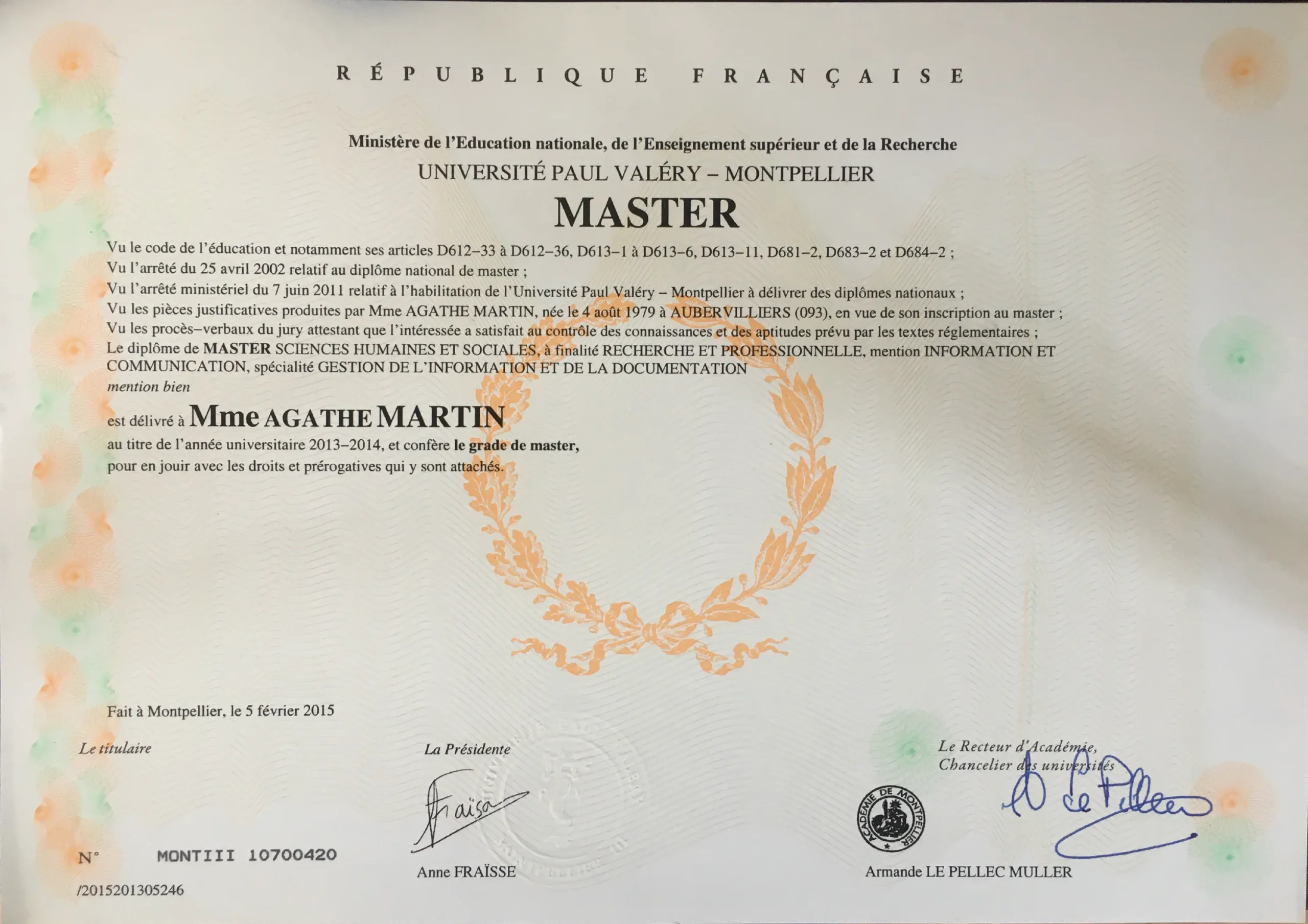 Diplôme de Master de communication